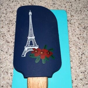 NWT Navy Blue Eiffel Tower Paris France Silicone Spatula Baking Kitchen